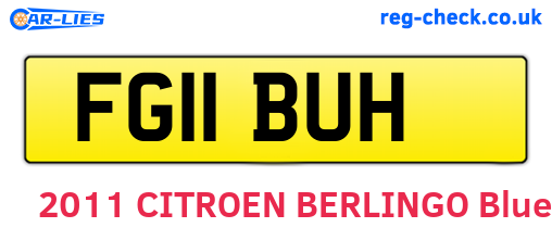 FG11BUH are the vehicle registration plates.