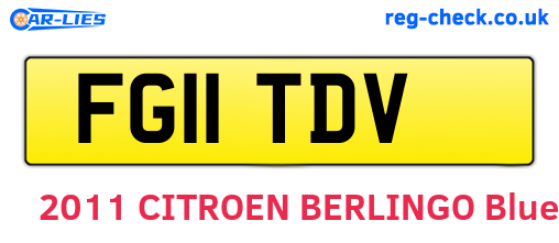 FG11TDV are the vehicle registration plates.