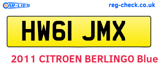 HW61JMX are the vehicle registration plates.