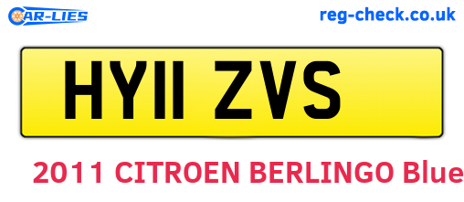 HY11ZVS are the vehicle registration plates.