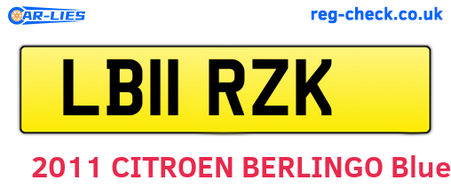 LB11RZK are the vehicle registration plates.