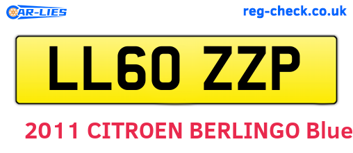 LL60ZZP are the vehicle registration plates.