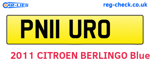 PN11URO are the vehicle registration plates.