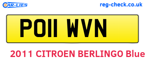 PO11WVN are the vehicle registration plates.
