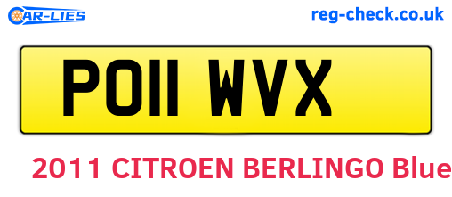 PO11WVX are the vehicle registration plates.