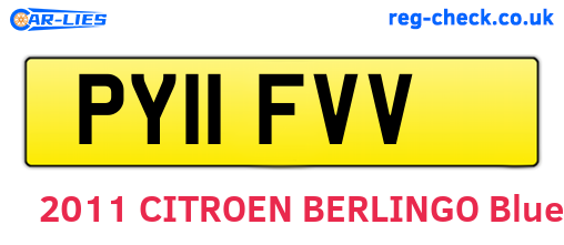 PY11FVV are the vehicle registration plates.