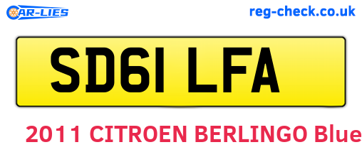 SD61LFA are the vehicle registration plates.