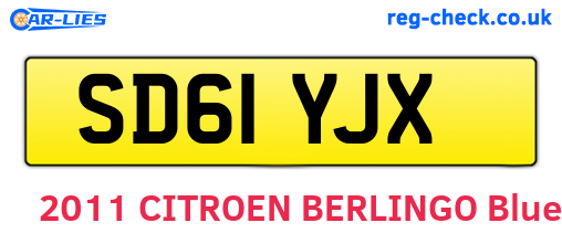 SD61YJX are the vehicle registration plates.