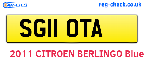 SG11OTA are the vehicle registration plates.