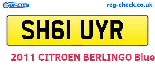 SH61UYR are the vehicle registration plates.
