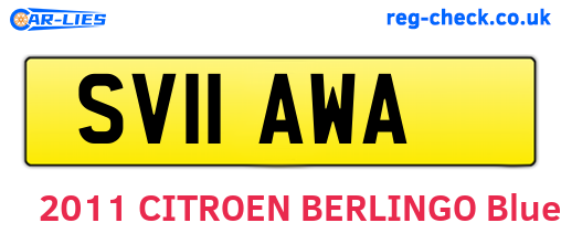 SV11AWA are the vehicle registration plates.