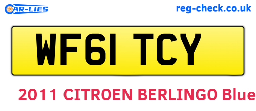 WF61TCY are the vehicle registration plates.