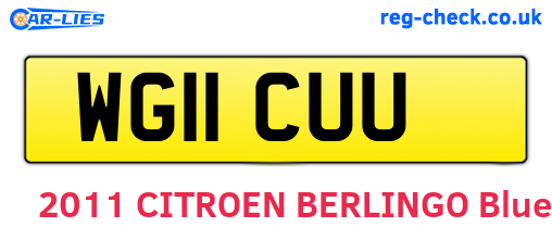 WG11CUU are the vehicle registration plates.