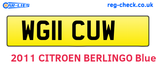 WG11CUW are the vehicle registration plates.