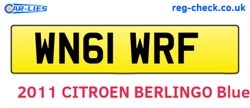WN61WRF are the vehicle registration plates.