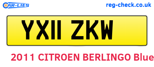 YX11ZKW are the vehicle registration plates.