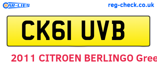CK61UVB are the vehicle registration plates.