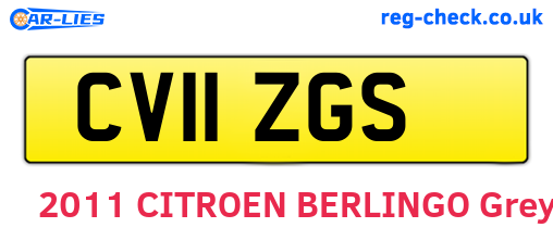 CV11ZGS are the vehicle registration plates.