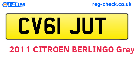 CV61JUT are the vehicle registration plates.