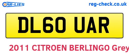 DL60UAR are the vehicle registration plates.