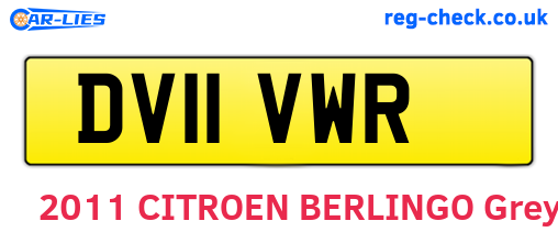 DV11VWR are the vehicle registration plates.