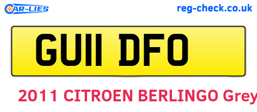GU11DFO are the vehicle registration plates.