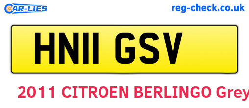 HN11GSV are the vehicle registration plates.