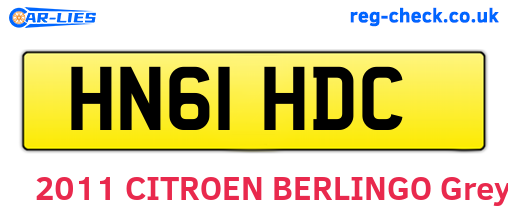 HN61HDC are the vehicle registration plates.