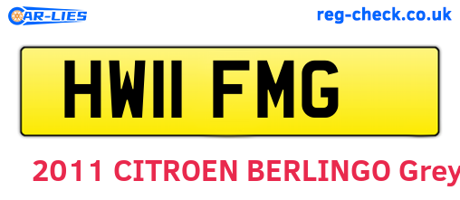 HW11FMG are the vehicle registration plates.