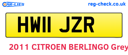HW11JZR are the vehicle registration plates.