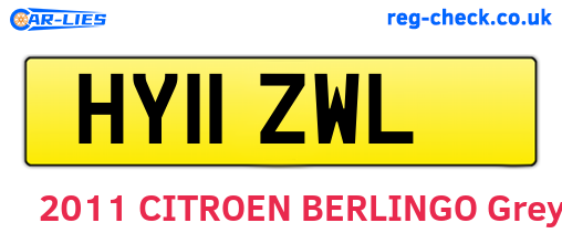 HY11ZWL are the vehicle registration plates.