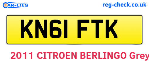 KN61FTK are the vehicle registration plates.