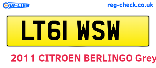 LT61WSW are the vehicle registration plates.