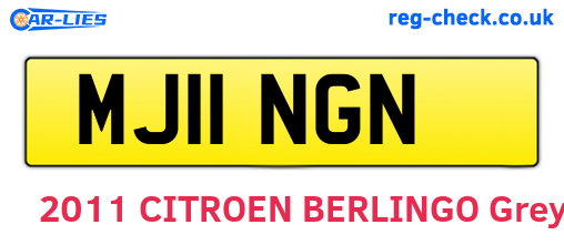MJ11NGN are the vehicle registration plates.