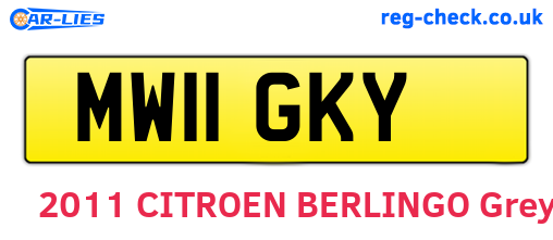 MW11GKY are the vehicle registration plates.