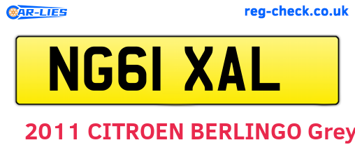 NG61XAL are the vehicle registration plates.