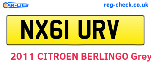NX61URV are the vehicle registration plates.