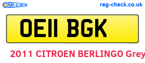 OE11BGK are the vehicle registration plates.