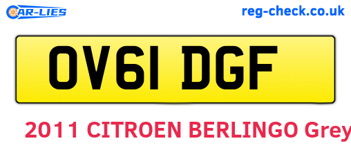 OV61DGF are the vehicle registration plates.