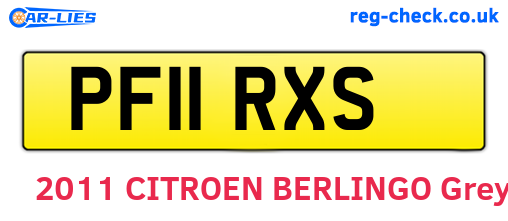 PF11RXS are the vehicle registration plates.