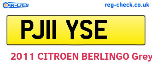 PJ11YSE are the vehicle registration plates.
