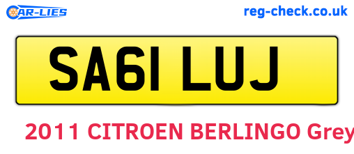 SA61LUJ are the vehicle registration plates.