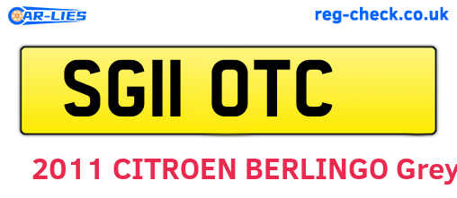 SG11OTC are the vehicle registration plates.