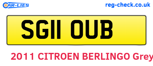 SG11OUB are the vehicle registration plates.