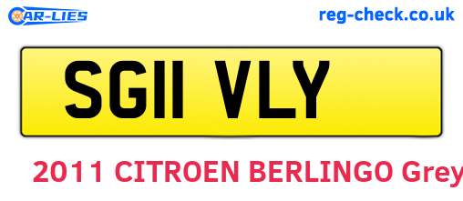 SG11VLY are the vehicle registration plates.