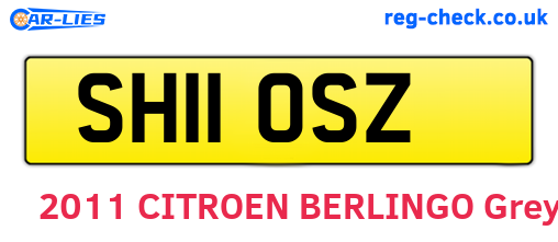 SH11OSZ are the vehicle registration plates.