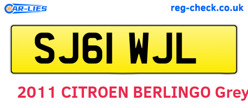 SJ61WJL are the vehicle registration plates.