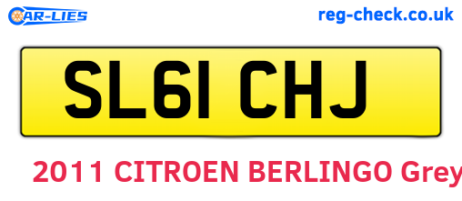 SL61CHJ are the vehicle registration plates.