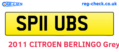 SP11UBS are the vehicle registration plates.