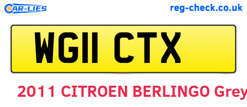 WG11CTX are the vehicle registration plates.